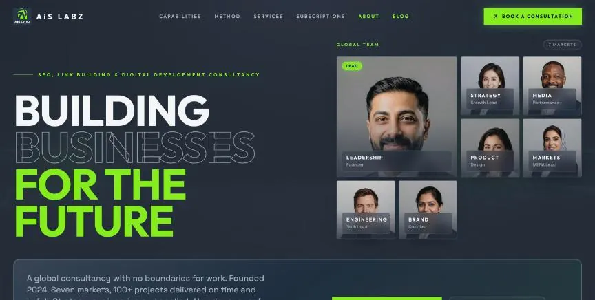 AiS LABZ website homepage